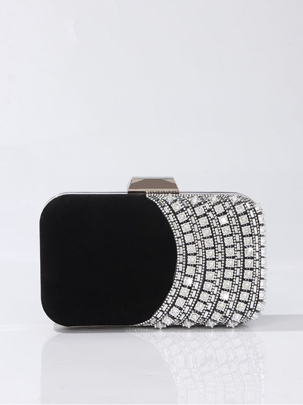 Viktorie | Společenská crossbody kabelka se štrasem a řetízkem