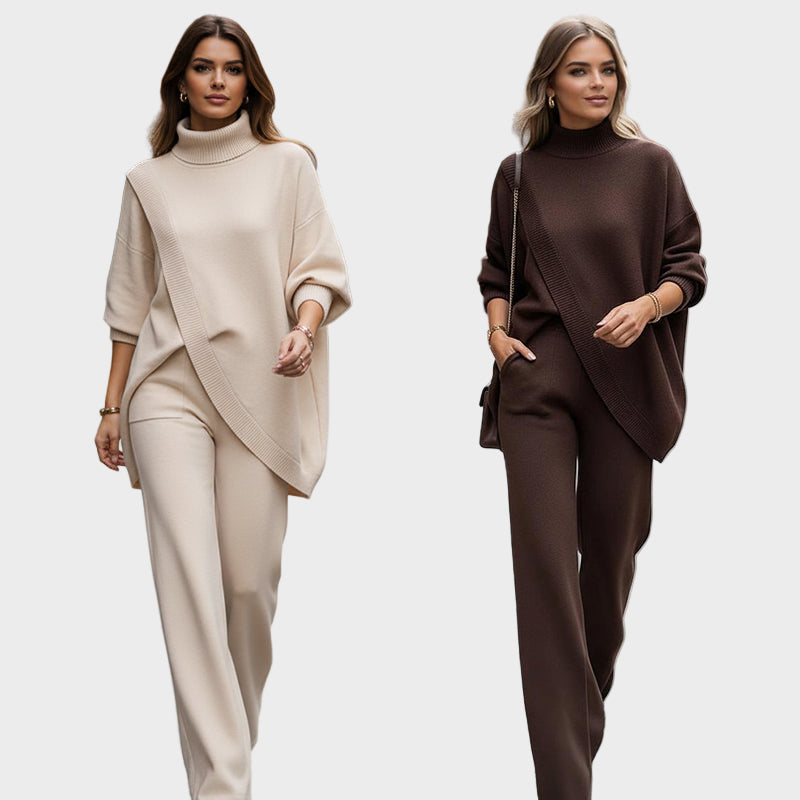 Matylda | Pletený komplet s oversize svetrem a širokými kalhotami