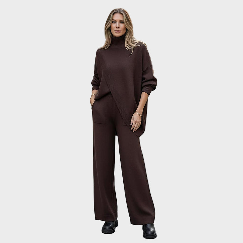 Matylda | Pletený komplet s oversize svetrem a širokými kalhotami