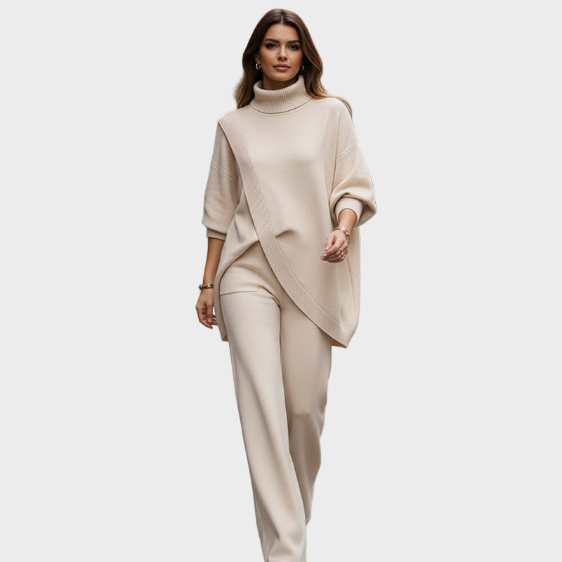 Matylda | Pletený komplet s oversize svetrem a širokými kalhotami