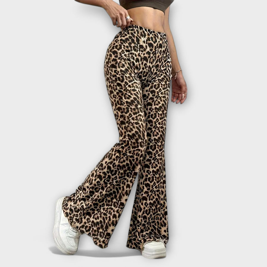 Valentýna | Zvonové kalhoty s leopardím vzorem