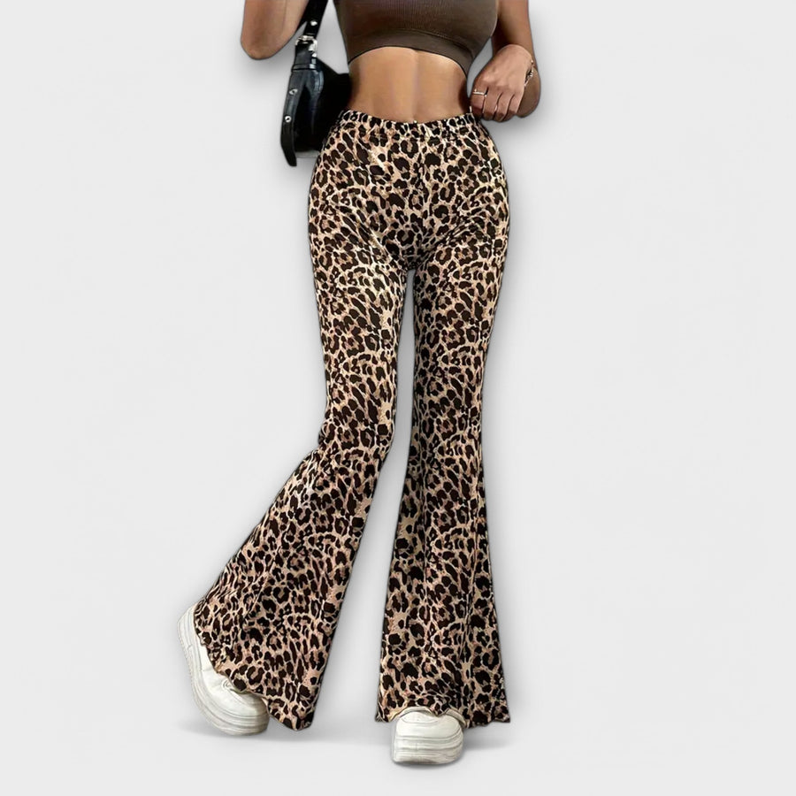 Valentýna | Zvonové kalhoty s leopardím vzorem