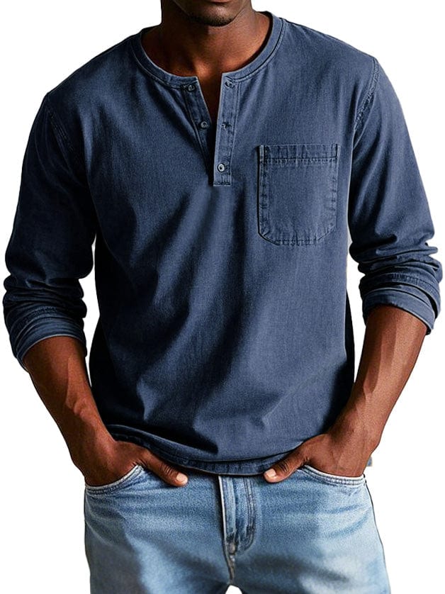 Richard | Vintage Henley triko s dlouhým rukávem