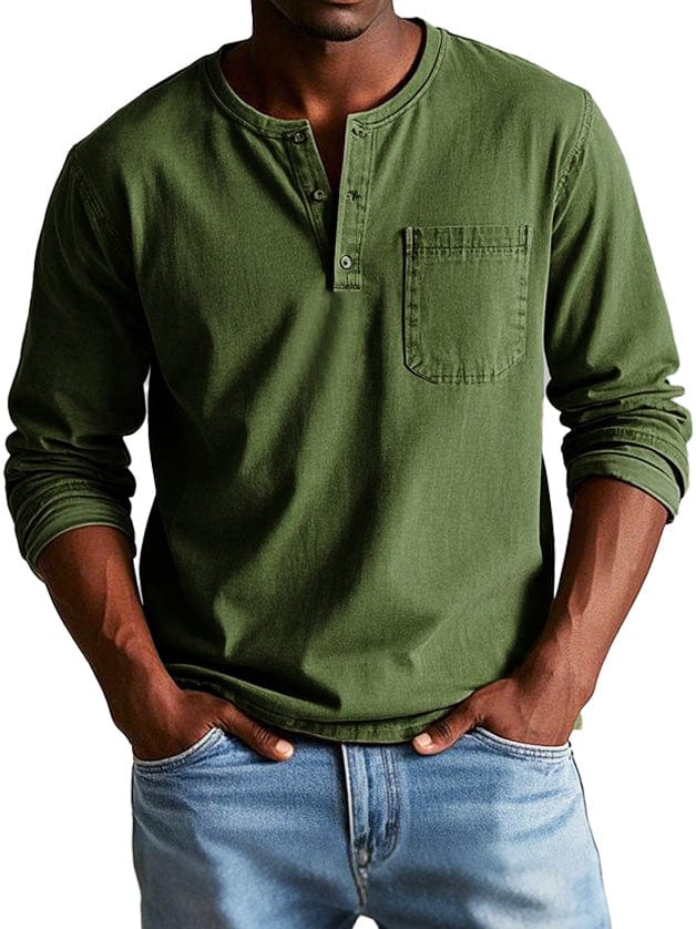 Richard | Vintage Henley triko s dlouhým rukávem