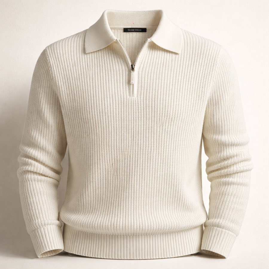 Vilém | Pánský pletený svetr s límečkem na zip