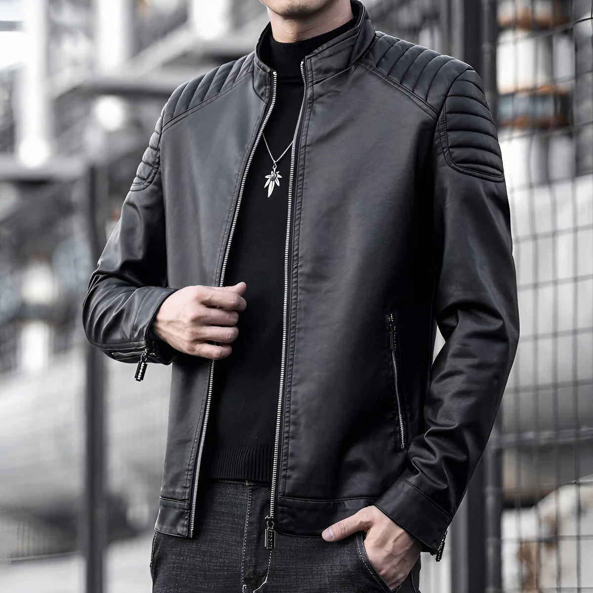 Daniel | Pánská kožená bunda slim fit