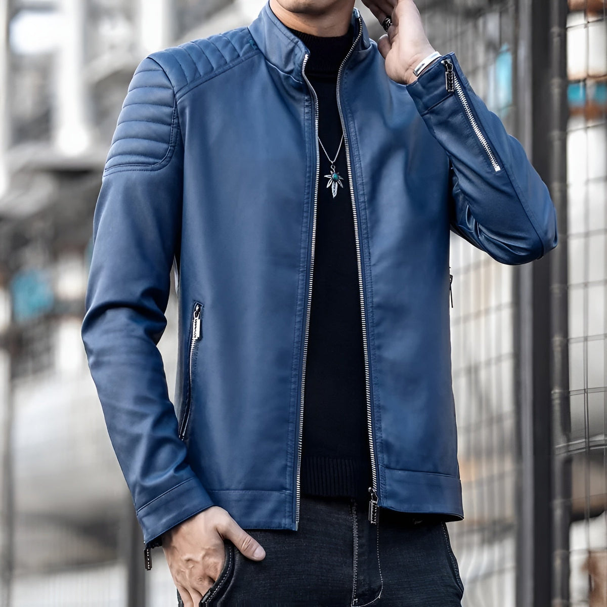 Daniel | Pánská kožená bunda slim fit