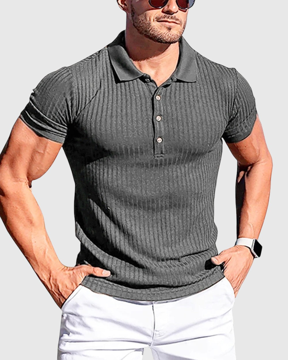 Luboš | Elegantní pruhovaná polo košile