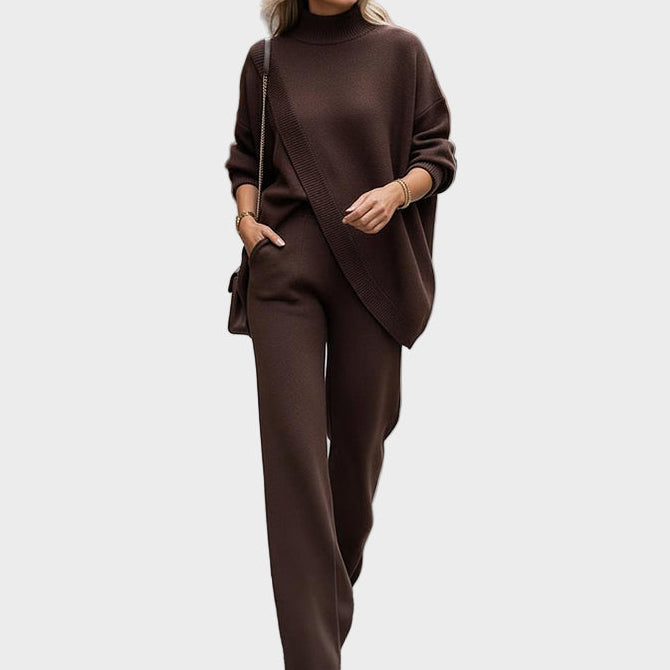Matylda | Pletený komplet s oversize svetrem a širokými kalhotami