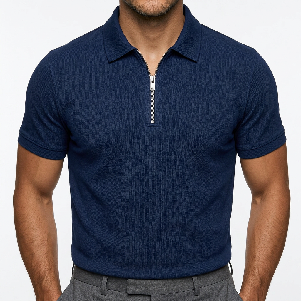 Jan | Pánské prodyšné polo se zipem ve střihu slim fit