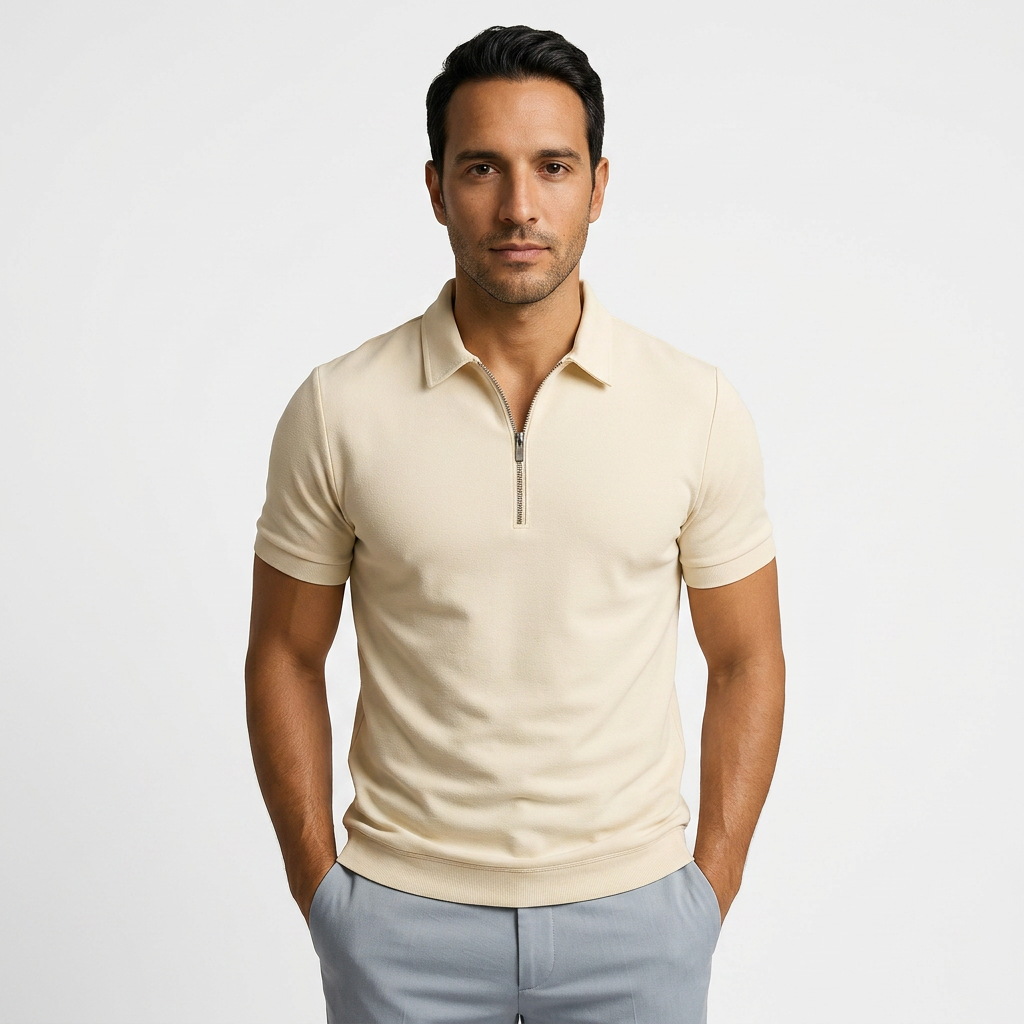 Jan | Pánské prodyšné polo se zipem ve střihu slim fit