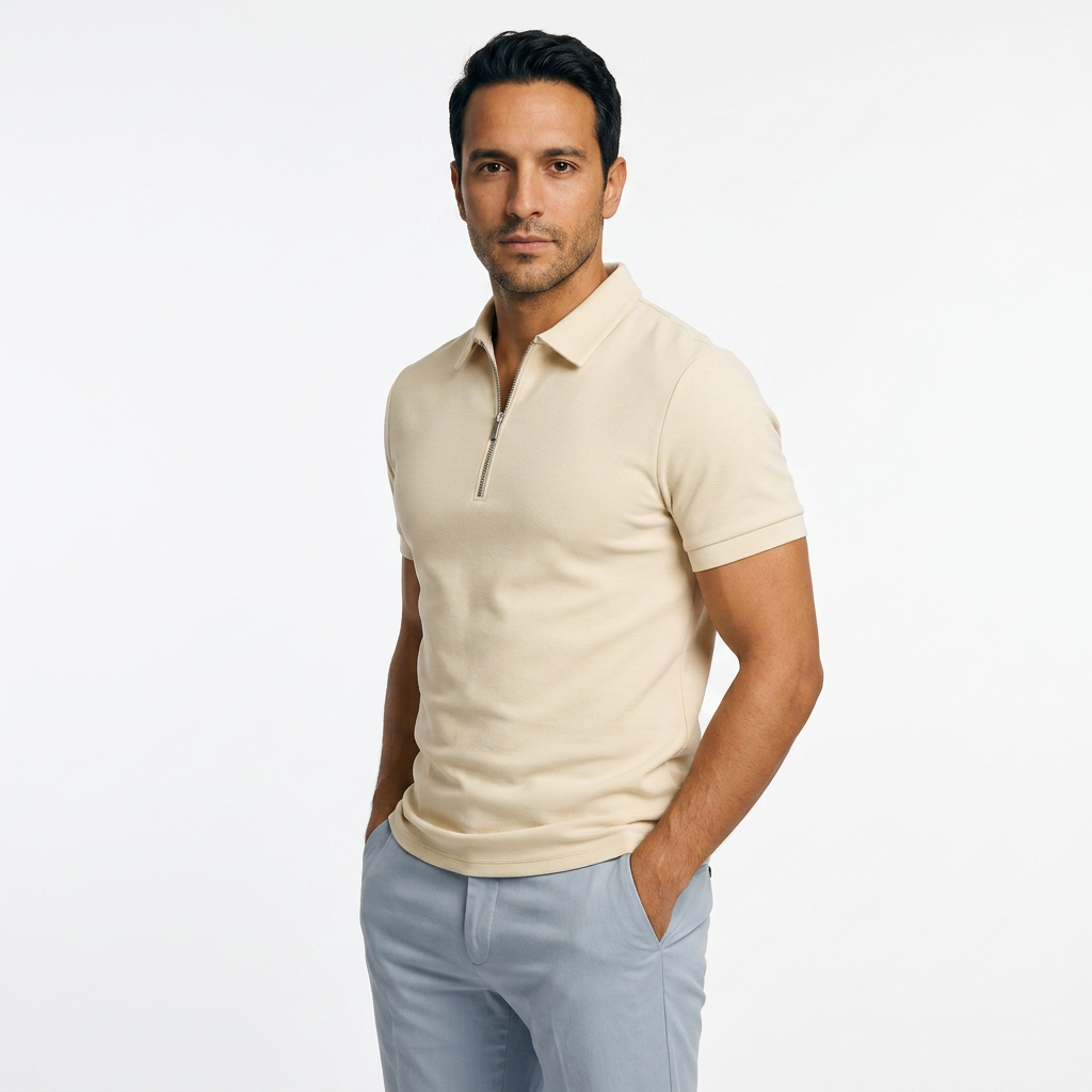 Jan | Pánské prodyšné polo se zipem ve střihu slim fit