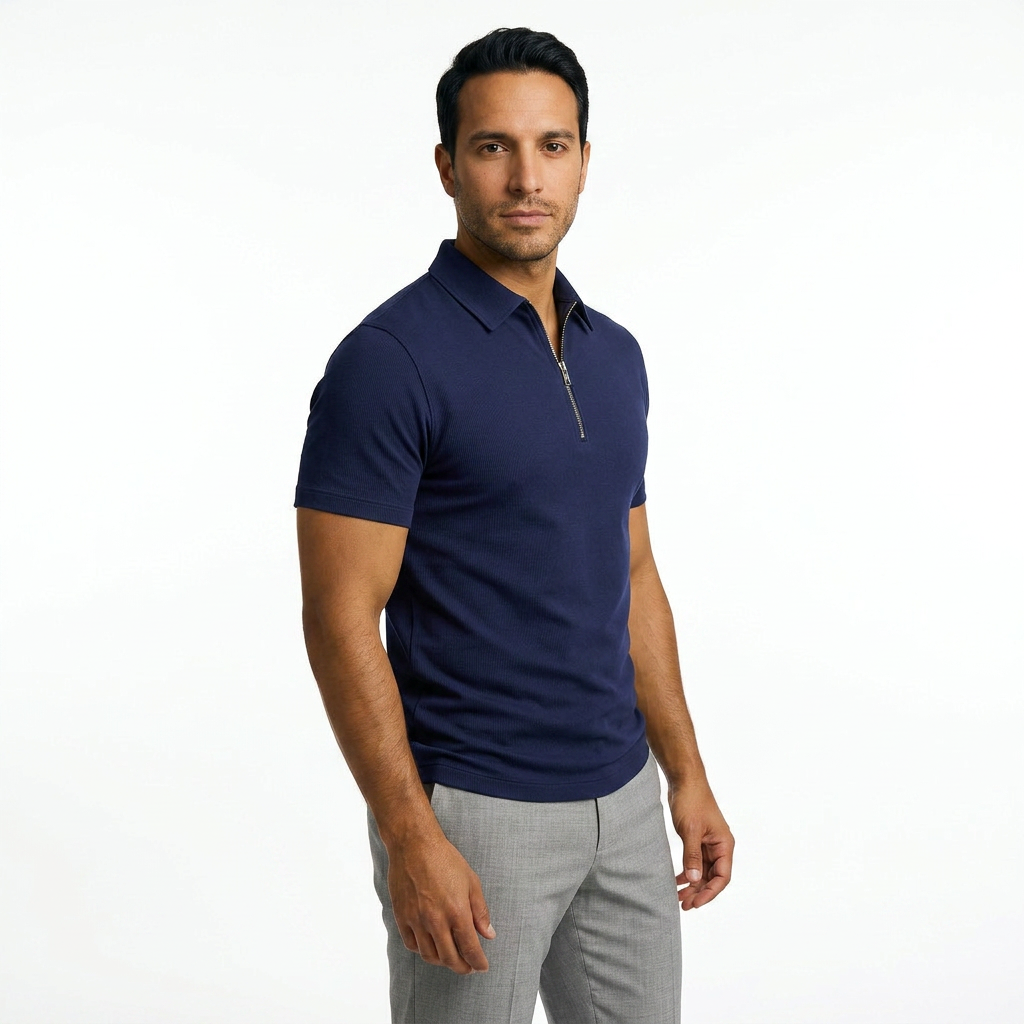 Jan | Pánské prodyšné polo se zipem ve střihu slim fit