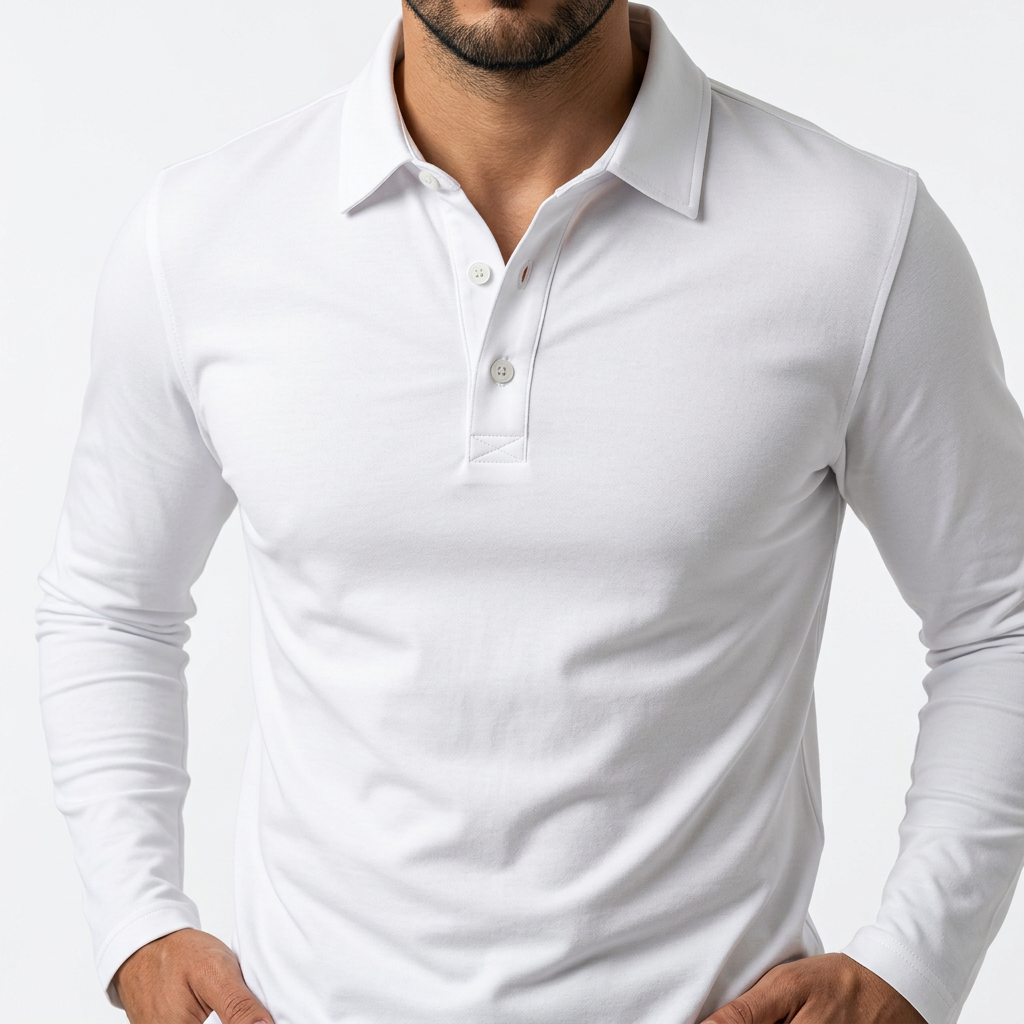 Michal | Klasické pánské polo s dlouhými rukávy ve střihu slim fit