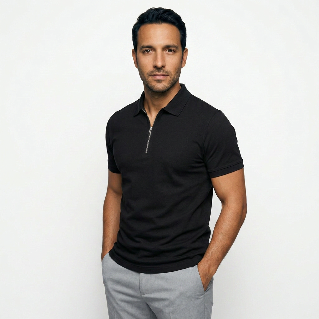 Jan | Pánské prodyšné polo se zipem ve střihu slim fit