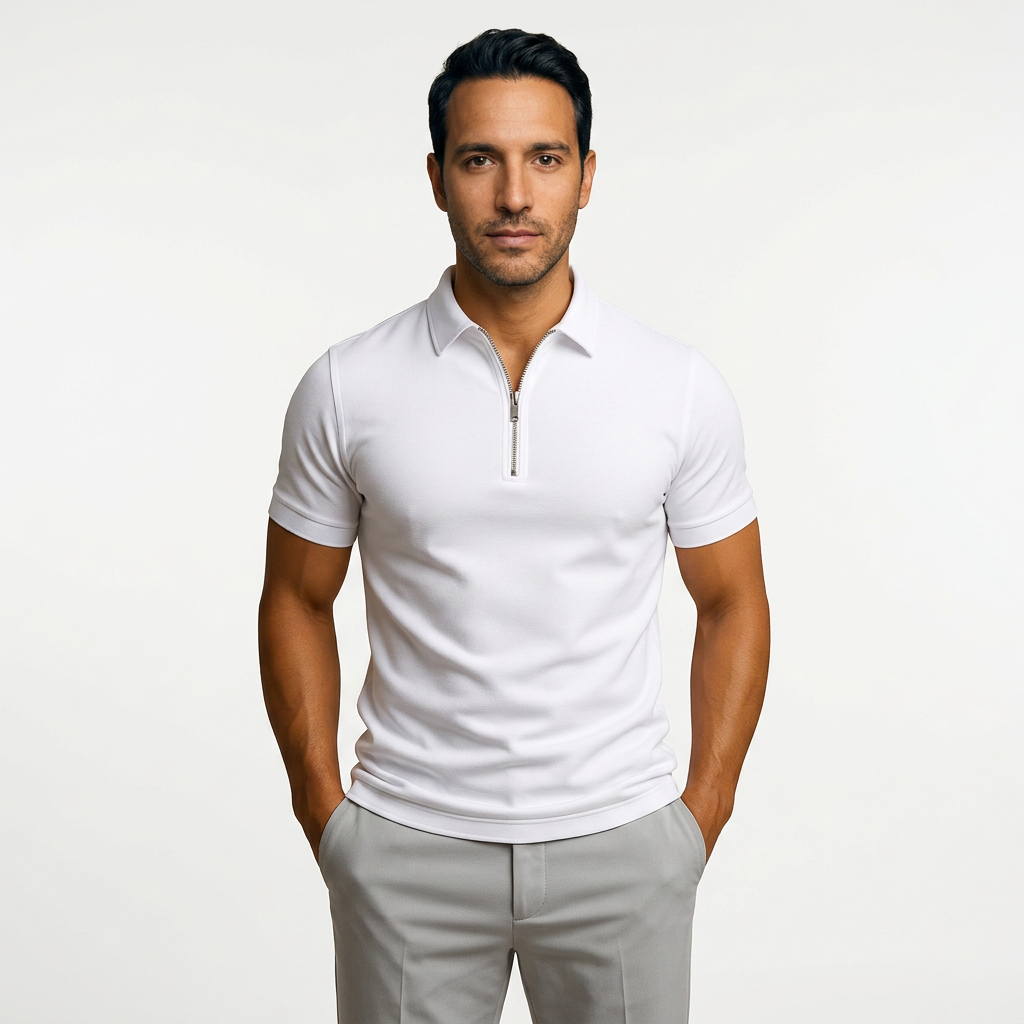 Jan | Pánské prodyšné polo se zipem ve střihu slim fit