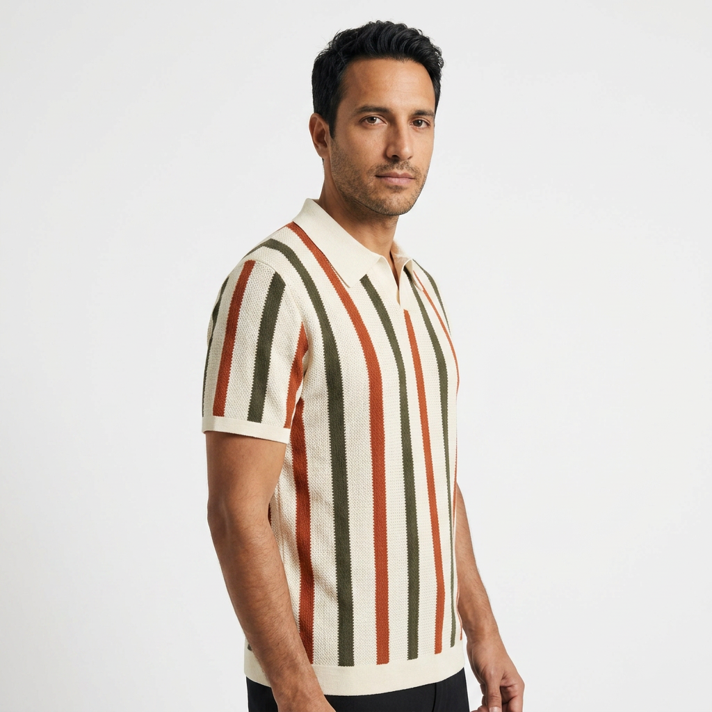 Lukáš | Pletené polo s copánkovým vzorem ve vintage stylu