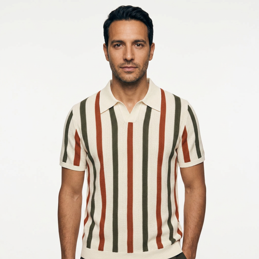Lukáš | Pletené polo s copánkovým vzorem ve vintage stylu