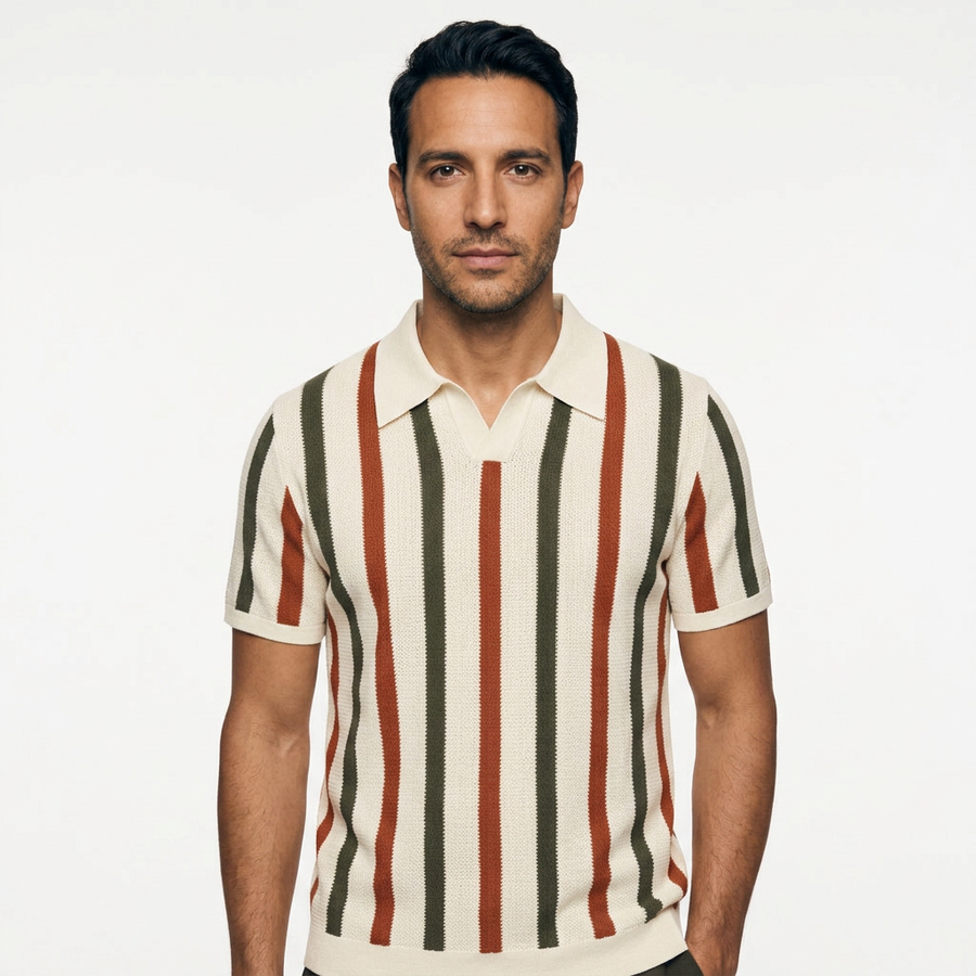Lukáš | Pletené polo s copánkovým vzorem ve vintage stylu